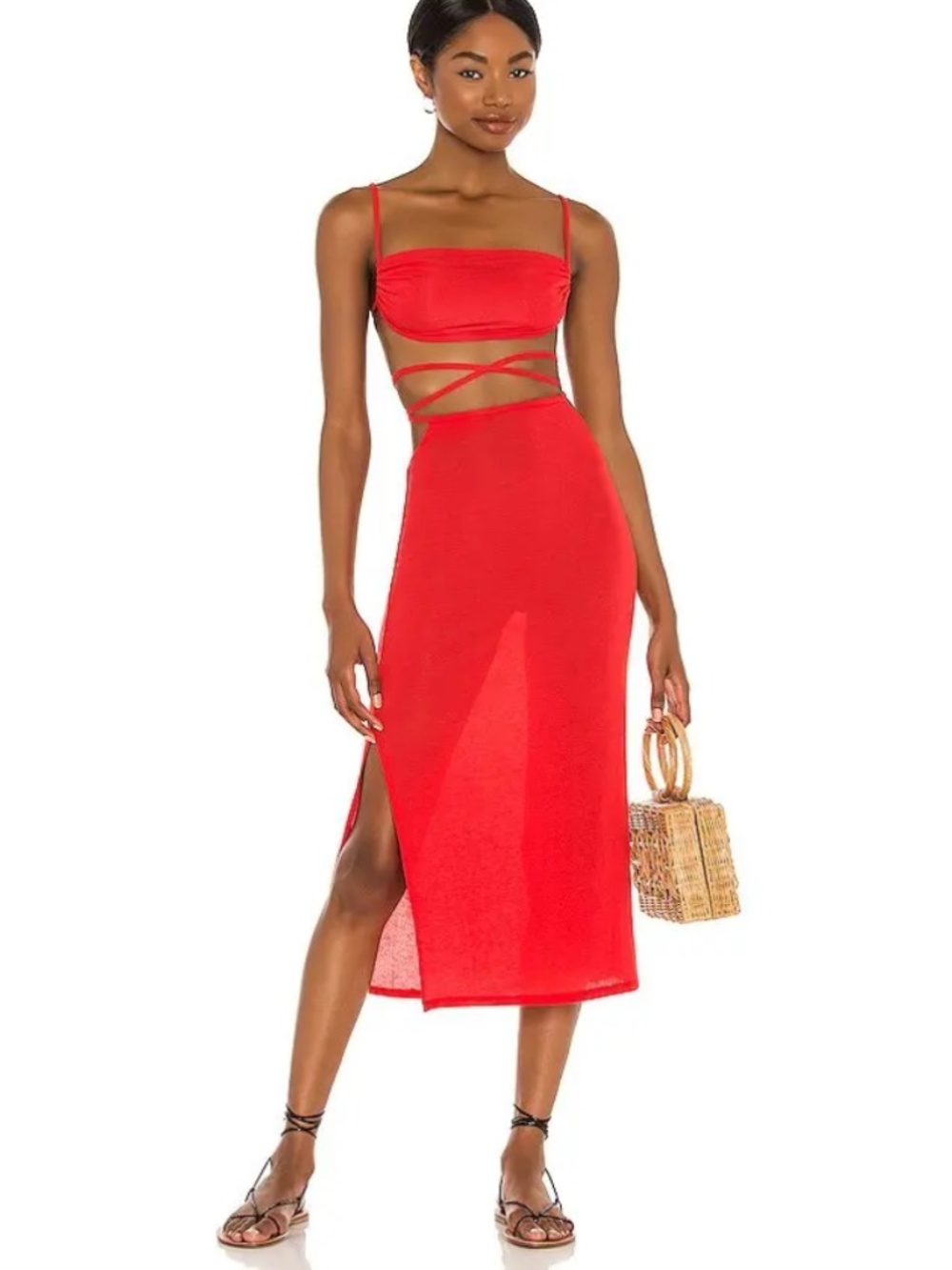 Weworewhat  cut out midi skirt